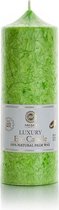 Eco Palmwas kaars PILLAR 19,5cm BRIGHT GREEN