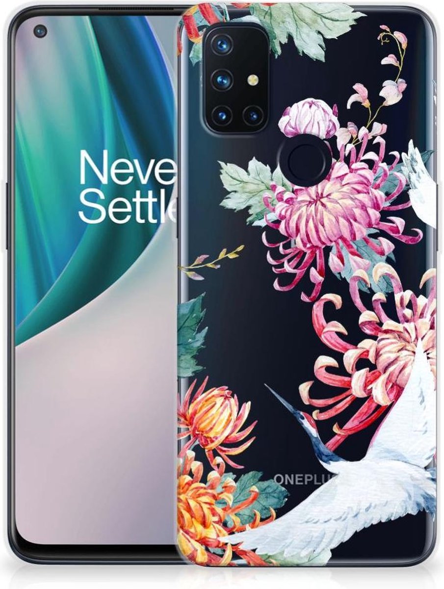 OnePlus Nord N10 5G TPU Hoesje Bird Flowers