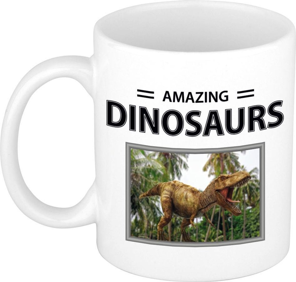 T-rex dinosaurus mok met dieren foto amazing horses