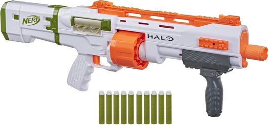 Pistolet halo Bulldog SG et Flechettes Officielles blanc orange noir
