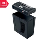 Zwarte Rexel S5 papierversnipperaar, 10L inhoud, voor 100 vel A4.
