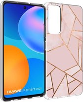 iMoshion Design voor de Huawei P Smart (2021) hoesje - Grafisch Koper - Roze / Goud