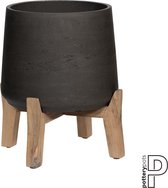 Pottery Pots Pot de Fleurs Patt Pieds Bas Noir Délavé - Grijs- Zwart D 50,5 cm H 57,5 cm