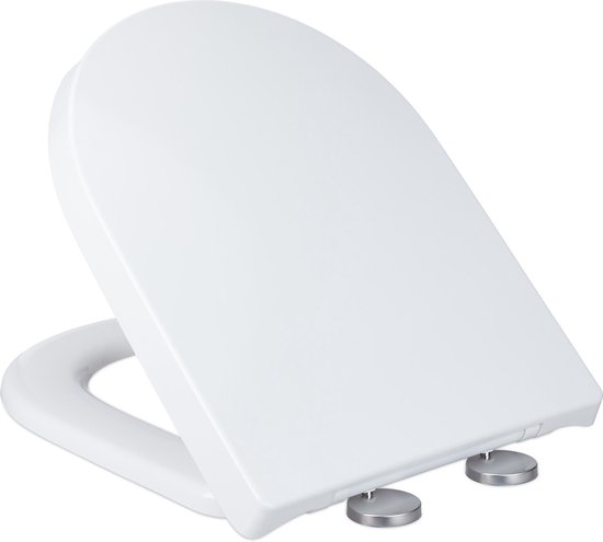 Relaxdays wc bril softclose - d-vorm - toiletbril universeel - plastic - | bol.com