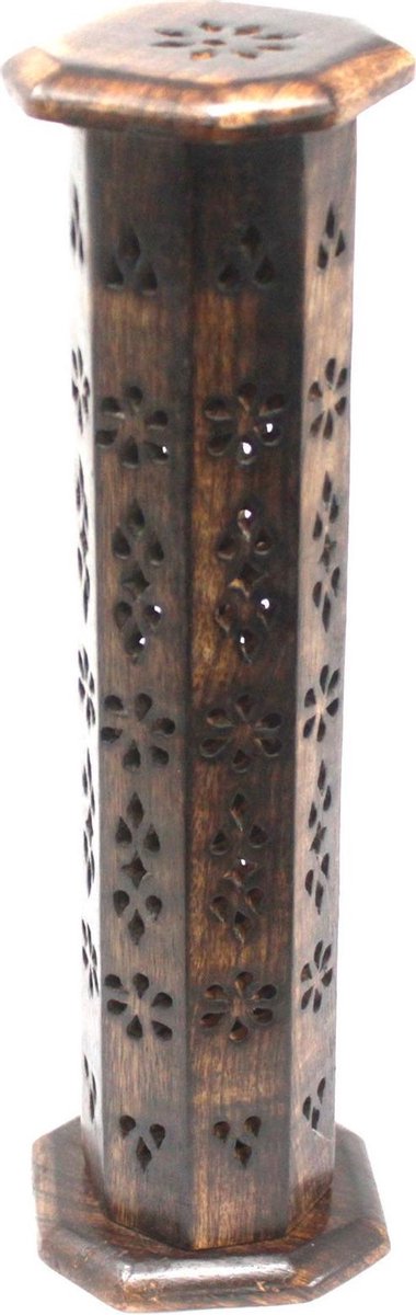 Zeshoekige toren van mangohout 4. Stuks