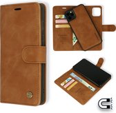 iPhone 11 Hoesje Sienna Brown - Casemania 2 in 1 Magnetic Book Case