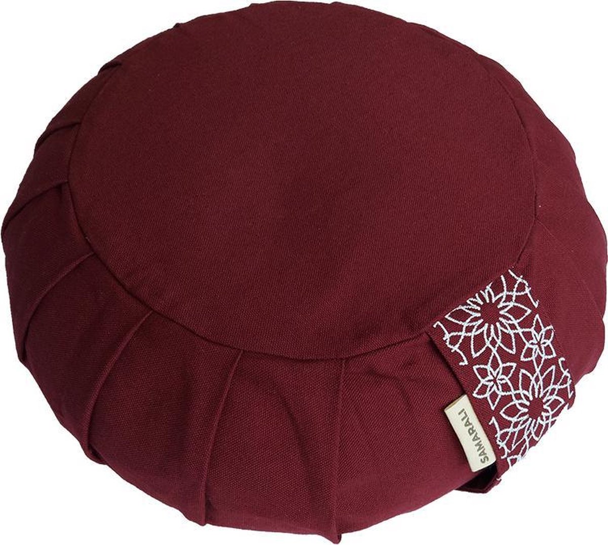 Samarali Zafu Meditatiekussen van Biologisch Katoen 34 x 34 x 14 cm – Boekweitkaf Vulling – Ergonomisch Zitkussen voor Juiste Houding – Voor Meditatie, Yoga & Ademhalingsoefeningen – Wasbare Hoes