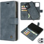 Casemania Hoesje Geschikt voor Apple iPhone 12 Mini Shadow Gray - 2 in 1 Magnetic Book Case