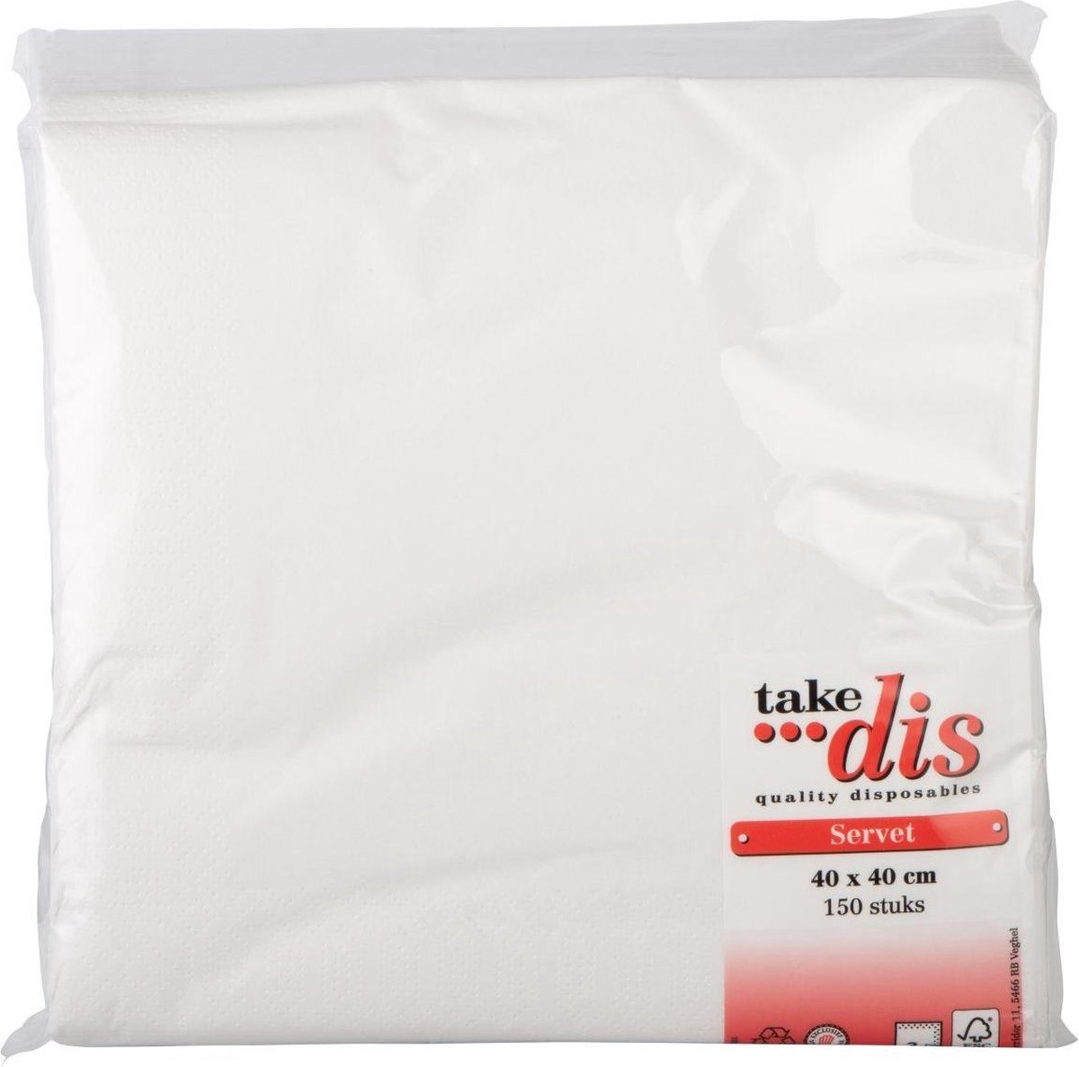 Servetten 2-Laags Wit | 150 Stuks 40 x 40 cm | Take Dis