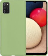 Samsung A02s Hoesje Back Cover Siliconen Case Hoes - Groen