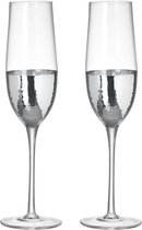 Parlane | Champagne Glas | Champagne glazen | Silver | Zilver | Set van 2 | Cadeautip