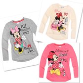 Disney Minnie Mouse longsleeve - set van 3 - maat 122/128 (8 jaar)