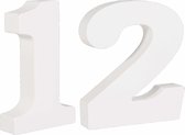 Mdf houten hobby cijfers 12 van formaat 11 cm - Rayhercijfer - Leeftijden, huisnummers, kamer nummers - 12 jaar verjaardag feest