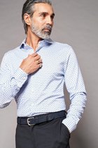 Desoto Luxury Line stretch shirt licht blauw patroon 41408 566 maat 44(XL)