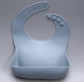 SIIDDS Siliconen slabbetje met opvangbakje - blauw - baby - peuter - etenstijd - absorbeert geen voedsel of water - BPA-vrij - vaatwasserbestendig - look a like mushie slab