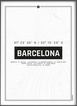 Citymap icons barcelona 21x30 stadsposter