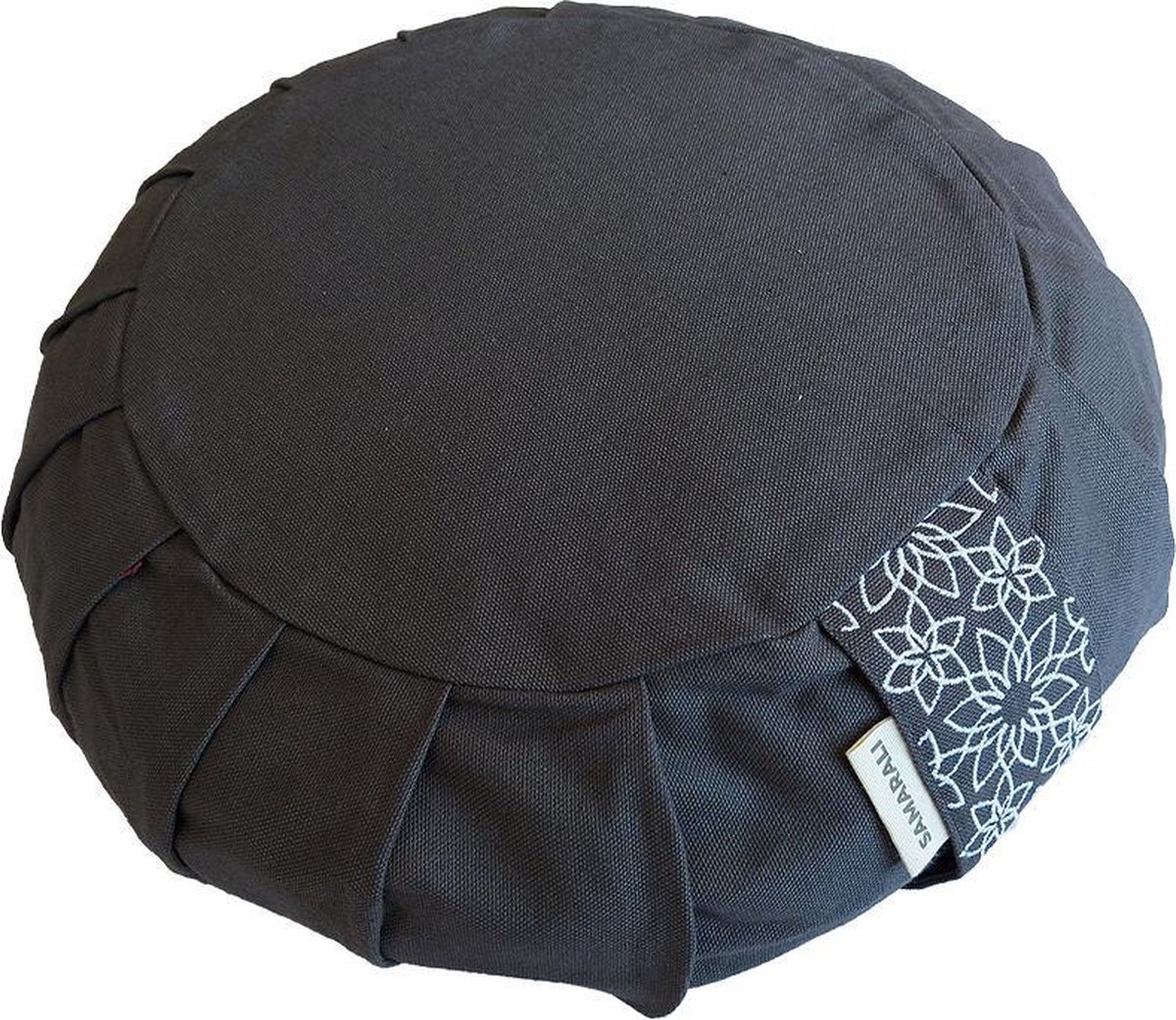Samarali Zafu Meditatiekussen van Biologisch Katoen 34 x 34 x 14 cm – Boekweitkaf Vulling – Ergonomisch Zitkussen voor Juiste Houding – Voor Meditatie, Yoga & Ademhalingsoefeningen – Wasbare Hoes