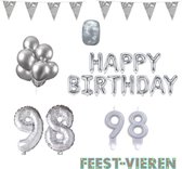 98 jaar Verjaardag Versiering Pakket Zilver