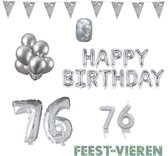 76 jaar Verjaardag Versiering Pakket Zilver