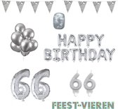 66 jaar Verjaardag Versiering Pakket Zilver