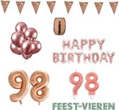 98 jaar Verjaardag Versiering Pakket Rosé Goud