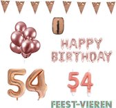 54 jaar Verjaardag Versiering Pakket Rosé Goud