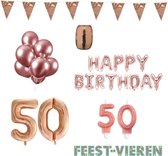 50 jaar Verjaardag Versiering Pakket Rosé Goud