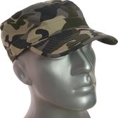 Katoenen cadet cap army pet zomerpet camouflage print groen grijs maat one size