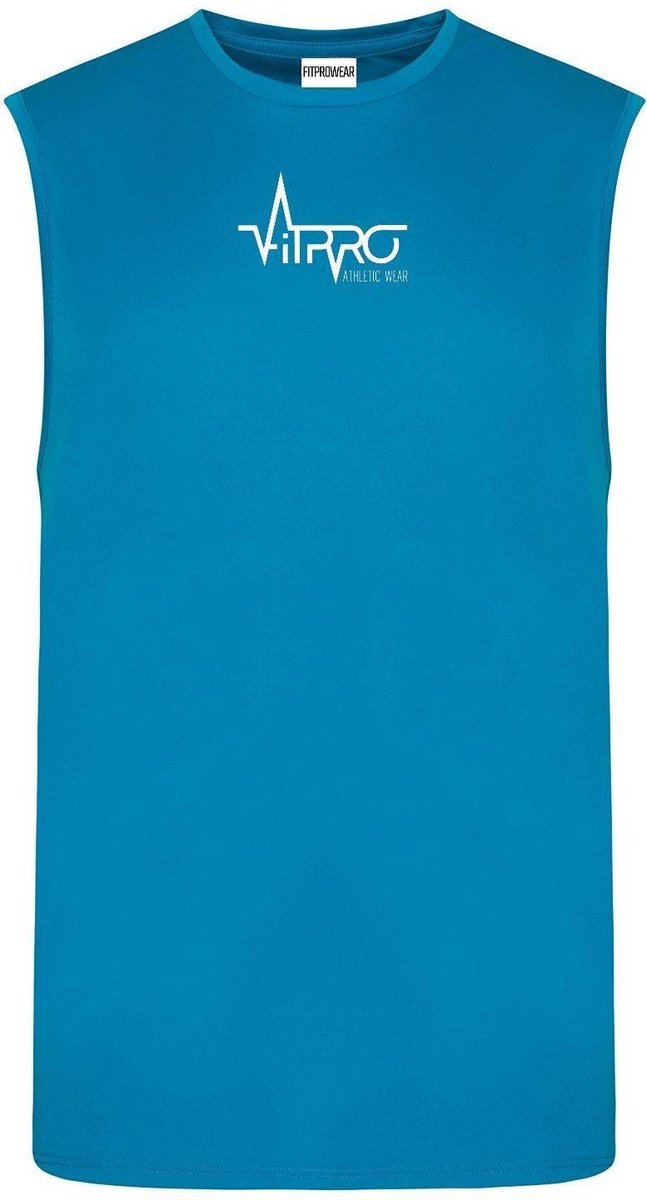 FitProWear Mouwloos Shirt Licht Blauw Maat XL - Sportshirt - Sporthemd - Hemd - Sportkleding