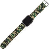 Geschikt voor Apple Watch bandje 38 / 40 / 41 mm - Series 1 2 3 4 5 6 7 SE - Smartwatch iWatch horloge band - 38mm 40mm 41mm - Fungus - Nylon - Groen - Army