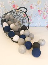 Katoenen bal voor lichtslinger - Cotton ball lights - mauve - 3 stuks - 6cm