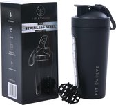 Fit Evolve® RVS Shakebeker - Proteïne Shaker - BPA vrij - 700ml - Mat Zwart