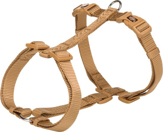 Hondentuigje - Premium H-tuig - Maat: L: 60–87 cm/25 mm - Kleur: karamel