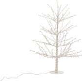 J-Line Kerstboom kaal + parel metaal - wit - LED lichtjes - small