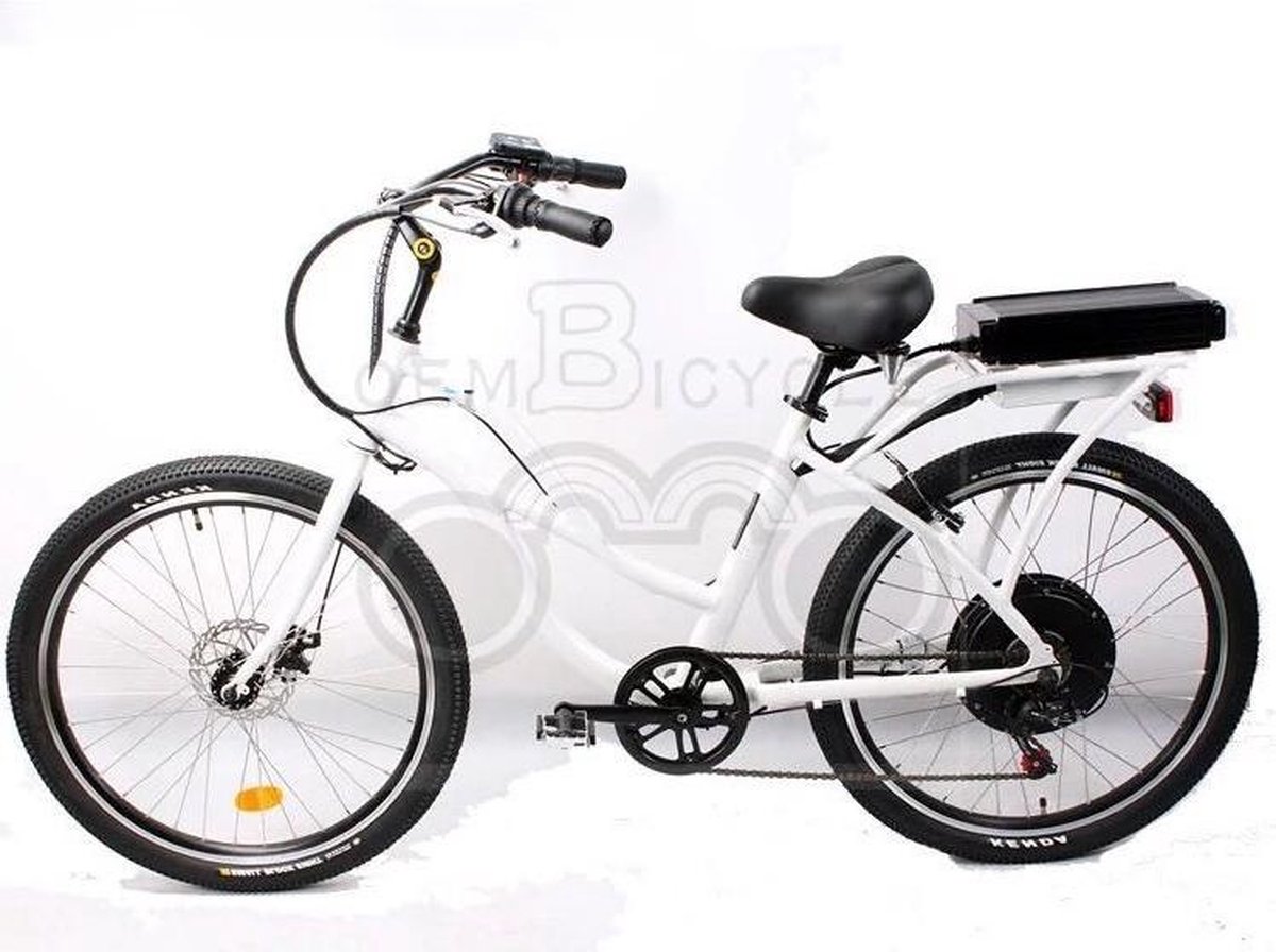 "eBike 26""-500W 40km/h 6 versnelling, wit kleur, Aluminium voor Hem & Haar"