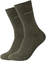 Camano Ca-Soft sokken unisex 2 PACK 43-46 Olive mel. naadloos zonder knellende elastiek