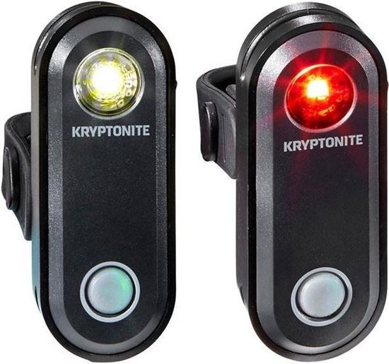 Kryptonite Avenue F-65 / R-30 Verlichtingset LED Accu - Zwart