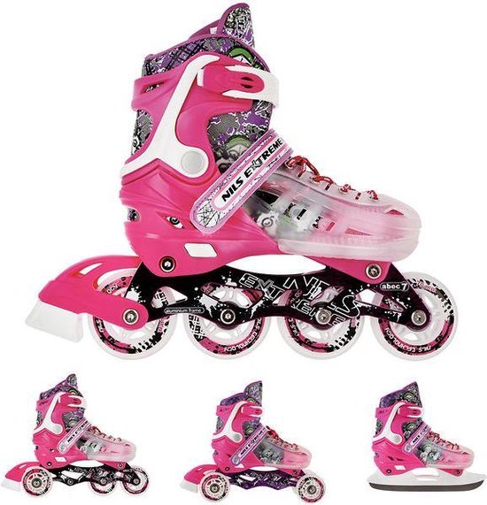 Stoere inline skates 4 in 1, Rolschaatsen, schaatsen en verstelbaar