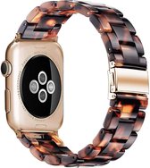 Geschikt voor Apple Watch bandje 42 / 44 / 45 / 49 mm - Series 1 2 3 4 5 6 7 8 SE Ultra - Smartwatch iWatch horloge band - 42mm 44mm 45mm 49mm - Fungus - Siliconen - Bruin - Hars