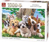 King puzzel 1000 Stukjes Puppies and Friends