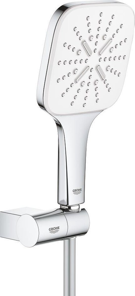 GROHE Rainshower SmartActive Cube 130 Badset - 3 straalsoorten - verstelbaar - chroom/moon white - 26588LS0