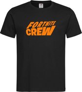 Zwart T shirt met Oranje logo " Fortnite Crew " print size XL
