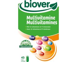 Biover Multivitamine – Multivitamine complex –– Met 12 vitamines en 9 mineralen, oa vitamine C en D – 45 tabletten