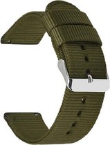 Fungus - Smartwatch bandje - Geschikt voor Samsung Galaxy Watch 6 (incl. Classic), Watch 5 (incl. Pro), Watch 4, Watch 3 41mm, Active 2 - Horloge 20mm - Stof - Nylon - Army groen