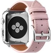 Geschikt voor Apple Watch bandje 38 / 40 / 41 mm - Series 1 2 3 4 5 6 7 SE - Smartwatch iWatch horloge band - 38mm 40mm 41mm - Fungus - PU Leer - Roze - Net