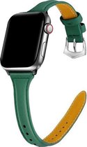 Geschikt voor Apple Watch bandje 42 / 44 / 45 / 49 mm - Series 1 2 3 4 5 6 7 8 SE Ultra - Smartwatch iWatch horloge band - 42mm 44mm 45mm 49mm - Fungus - PU Leer - Groen - Vrouweli