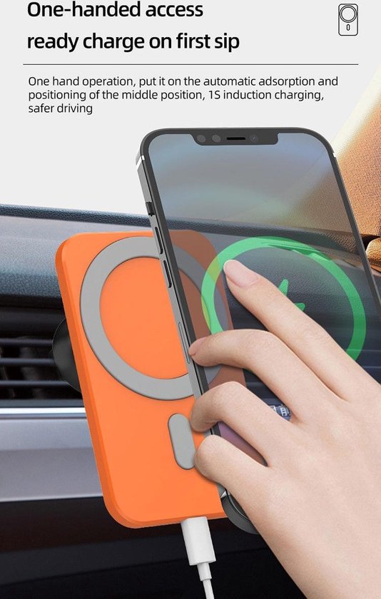 Accezz Support de téléphone pour voiture pour iPhone 12 Pro - Universel -  Grille de ventilation - Magnétique - Argent