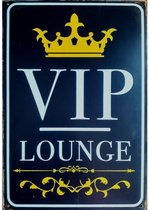 Metalen wandbord VIP Lounge - 30 x 40 cm - Roestige uitvoering