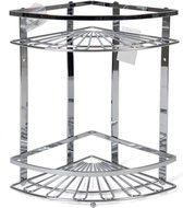 Doucherek 2 Laags 25x31x19cm – Staand of Hangend Hoek Doucherek – Shower rack- Badkamer Rekje – Douchemandje – Geschikt voor Muur/Wand Bevestiging