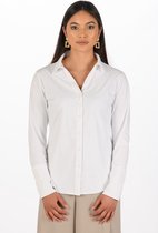 My Pashion - Shantionea Blouse XXS - Wit - Regular Fit - Easy-Move Kwaliteit - Dames Blouse Lange Mouw - Travelstof Kleding